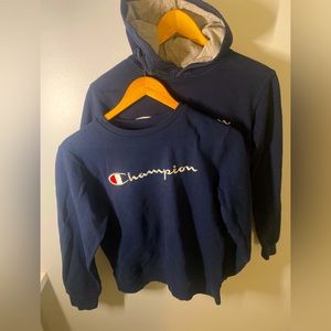 2 Champion Dark Blue hoodies